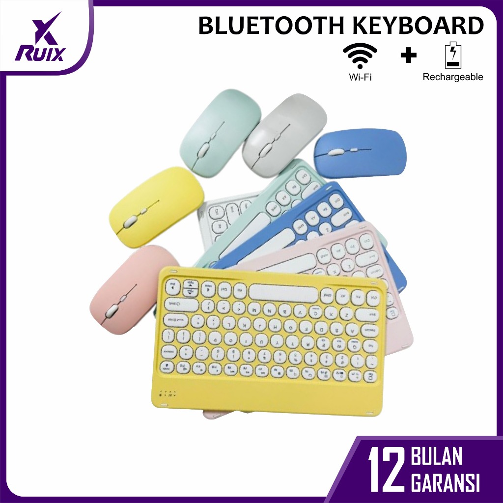 Set Keyboard Mouse Wireless Bluetooth FV-30 Universal Mini For Tablet/Ipad/Laptop/handphone