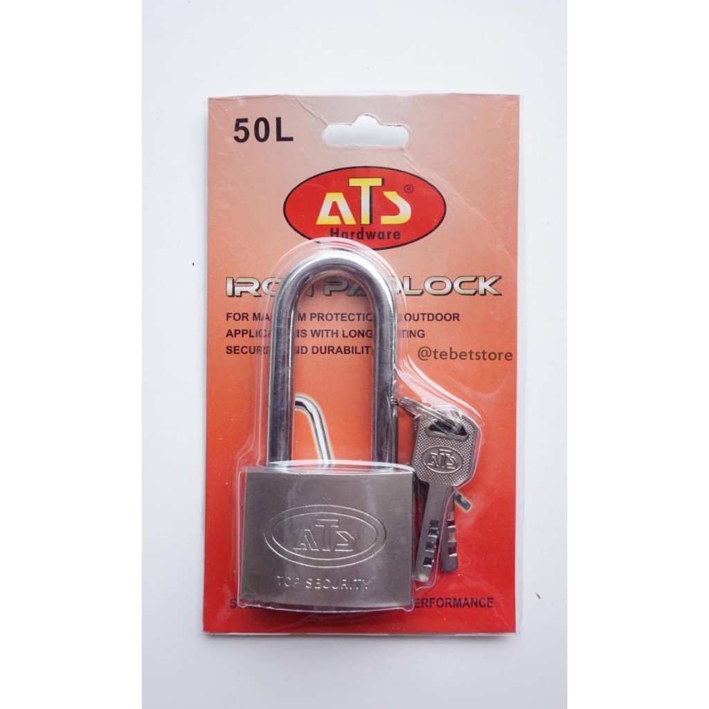 Kunci gembok pagar ATS 50 MM leher panjang besar/ gembok pager