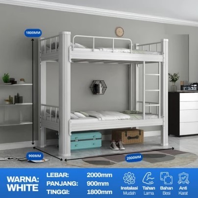 ( GARANSI 12 BULAN ) RANJANG BESI RANJANG TINGKAT RANJANG TINGKAT 2 SUSUN TEMPAT TIDUR TINGKAT MIMIM