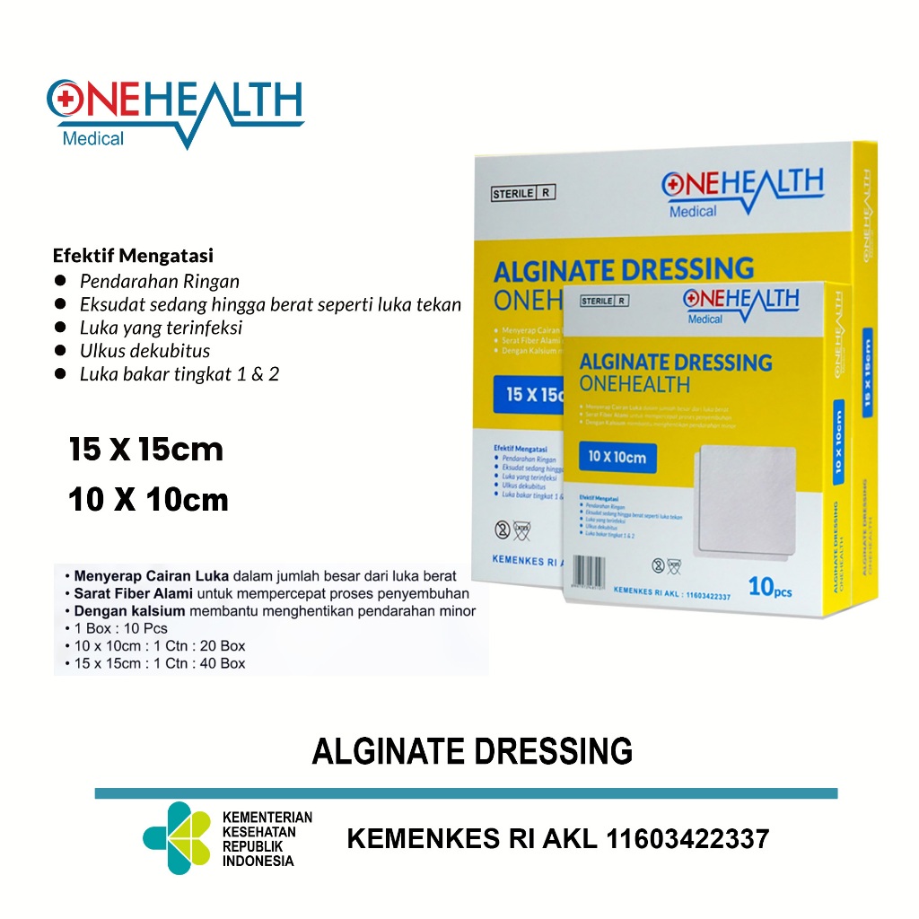 Alginate Dressing Onehealth Box isi 10 - Rawat Luka