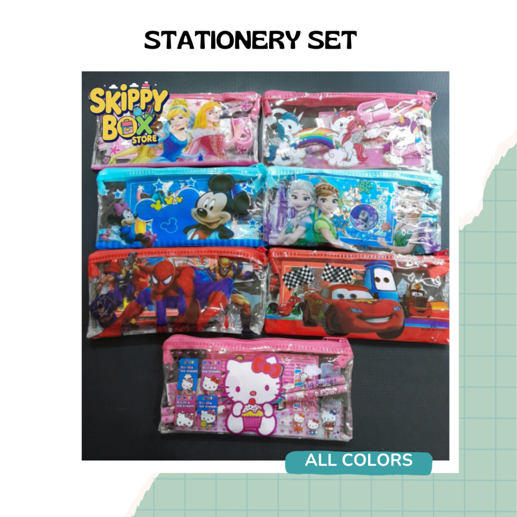 

5in1 Stationery set Zipper Character / Paket Alat Tulis Anak Karakter