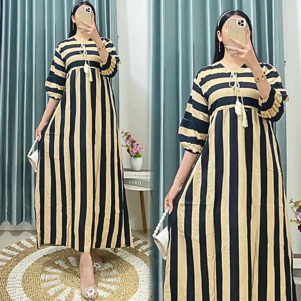 Baju Gamis Tania Kondangan Ibu Ibu Kekinian Viral Rayon Adem Premium