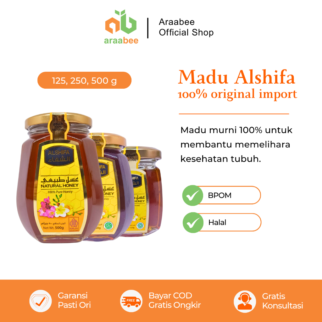 

Madu Alshifa Al Shifa 500gr 250gr Murni Asli original Impor 125gr
