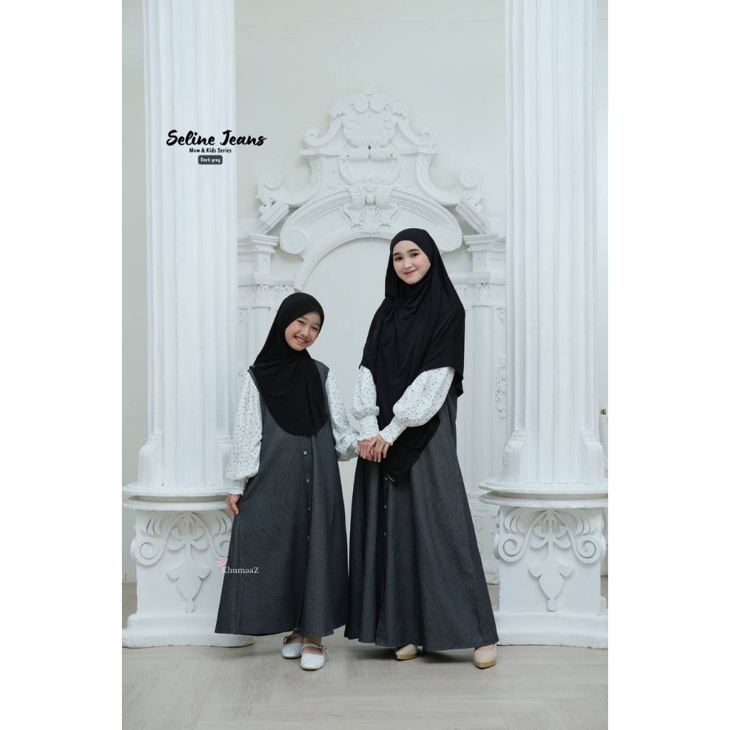 SELINE JEANS BY KHUMAZ (HANYA GAMIS) | GAMIS COUPLE IBU & ANAK | GAMIS JEANS ANAK | GAMIS JEANS DEWA