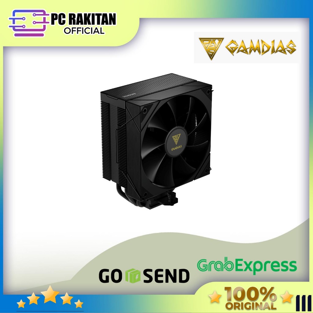 GAMDIAS CPU AIR COOLER BOREAS E2-410 / E2-410 (1X 120MM BLACK FAN + 4 HEATPIPES) BLACK 2Y