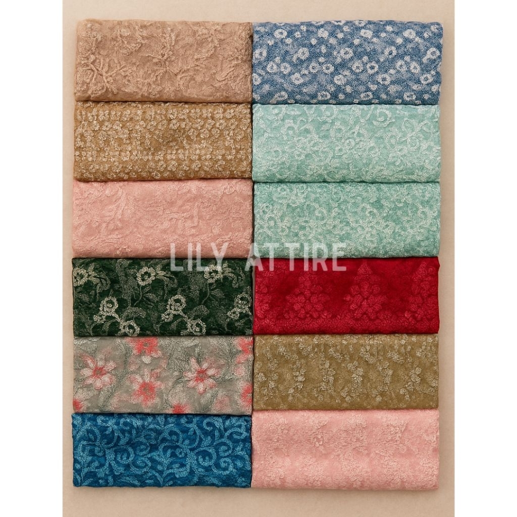 LilyAttire - Kain Perca Brokat Kiloan | Motif Random | Kain Perca Murah