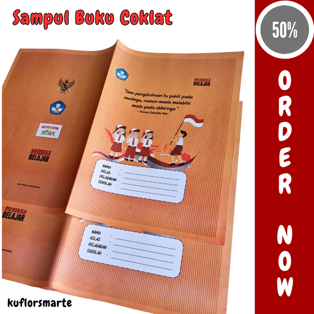 

Sampul Buku Tulis Coklat Karakter Bergambar / Sampul Buku Kertas
