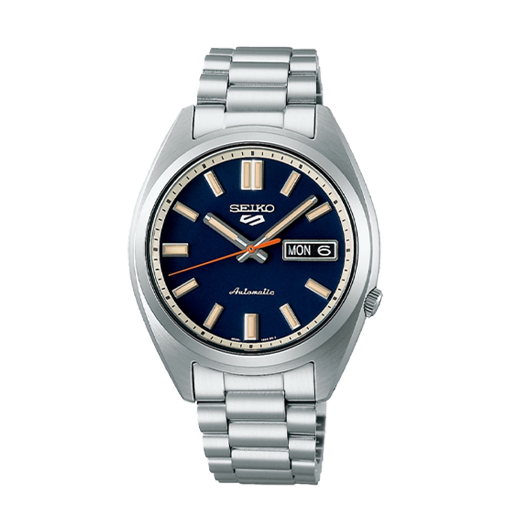 Jam Tangan Seiko 5 Sport Automatic Men Blue Dial Silver Bracelet 37.4mm SRPK87K1