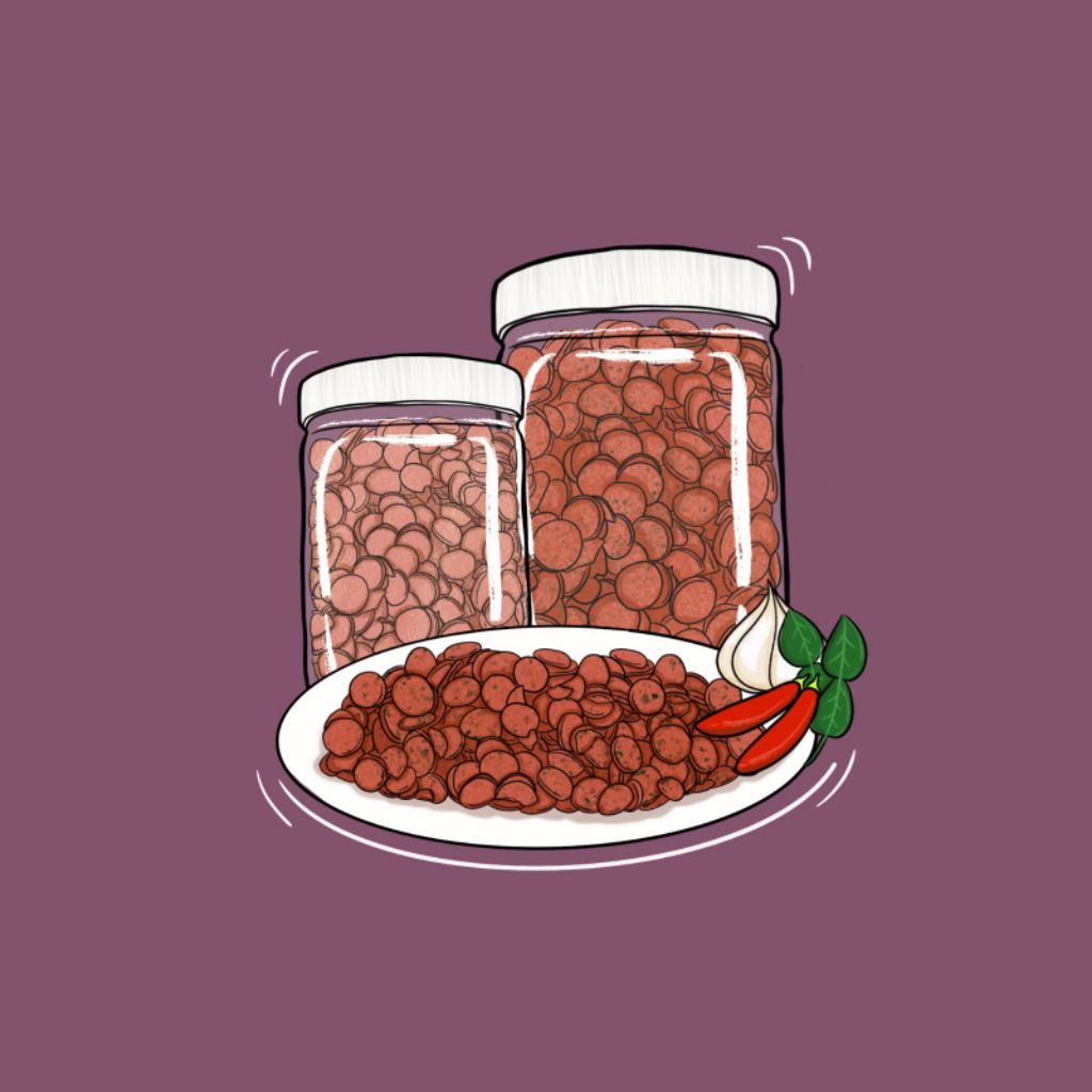

SOSIS KRIUK Pedas Gurih / Pedas Daun Jeruk / Balado / Asin 250gr