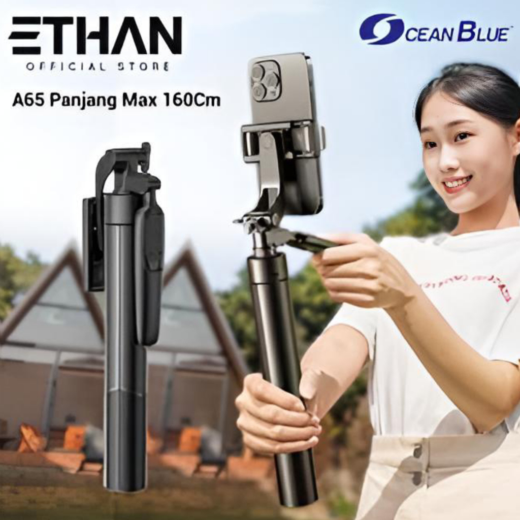 OCEANBLUE Tripod Konten Kreator Tongsis Handphone Holder Hp A65 Panjang 160 Cm Konten Kreator