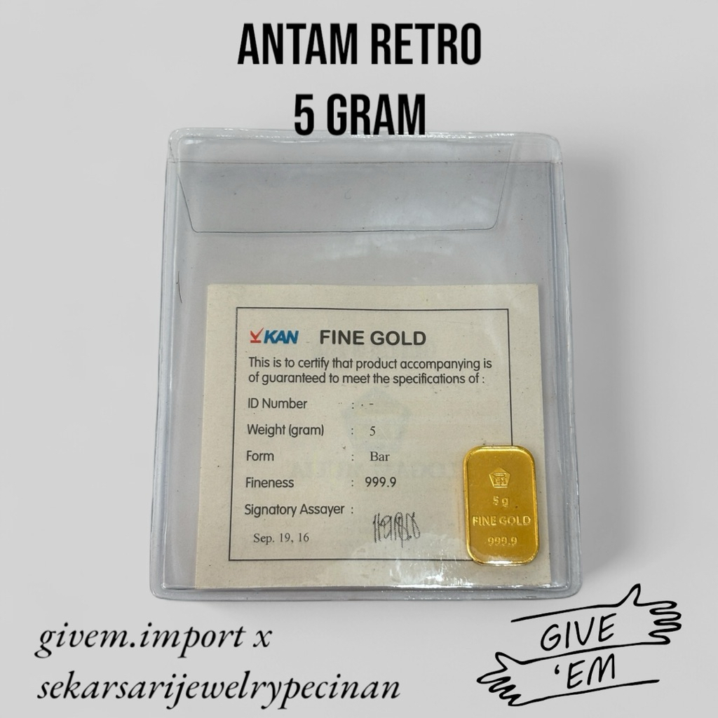5 GRAM LM LOGAM MULIA EMAS ANTAM RETRO CLASSIC KLASIK SERTIFIKAT