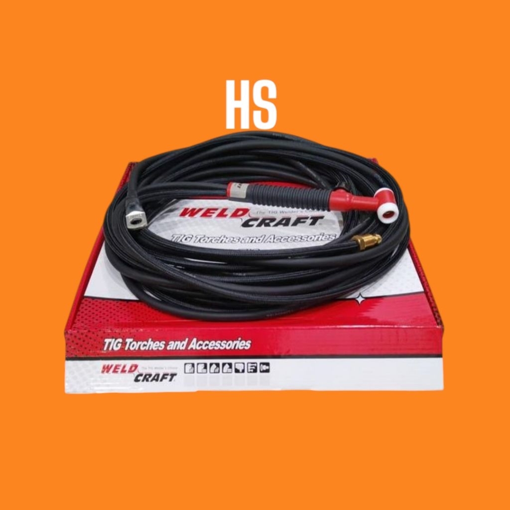 Stang las Argon TIG torch WP 17V Valve stang las WELDCRAFT Panjang 7,6 meter