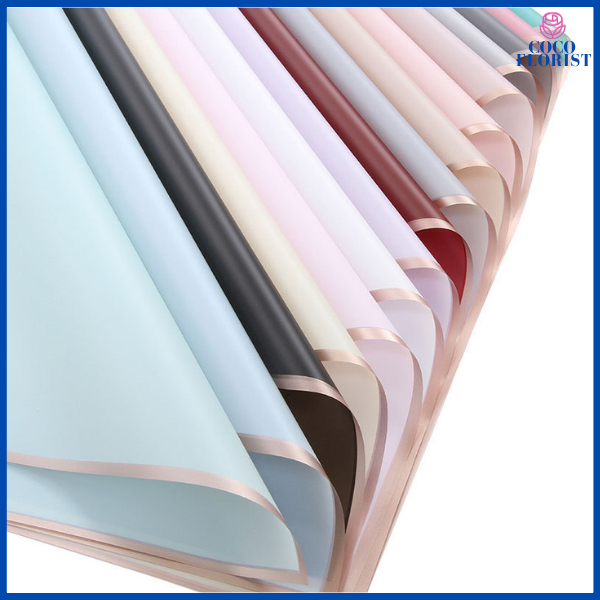 

Kertas Buket Bunga List Gold Line Emas Flower Wrapping Cellophane Paper Florist KB10