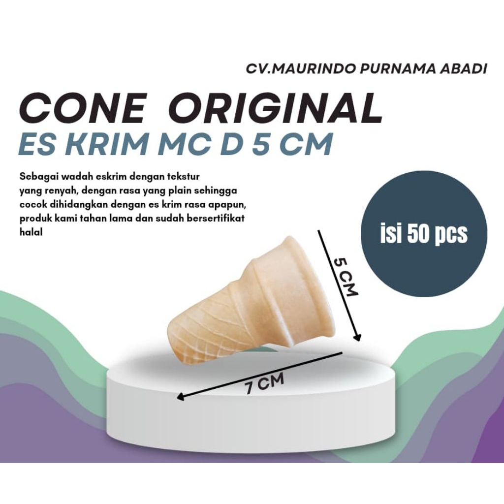 

cone/contong eskrim ukuran 5 cm isi 50 pcs