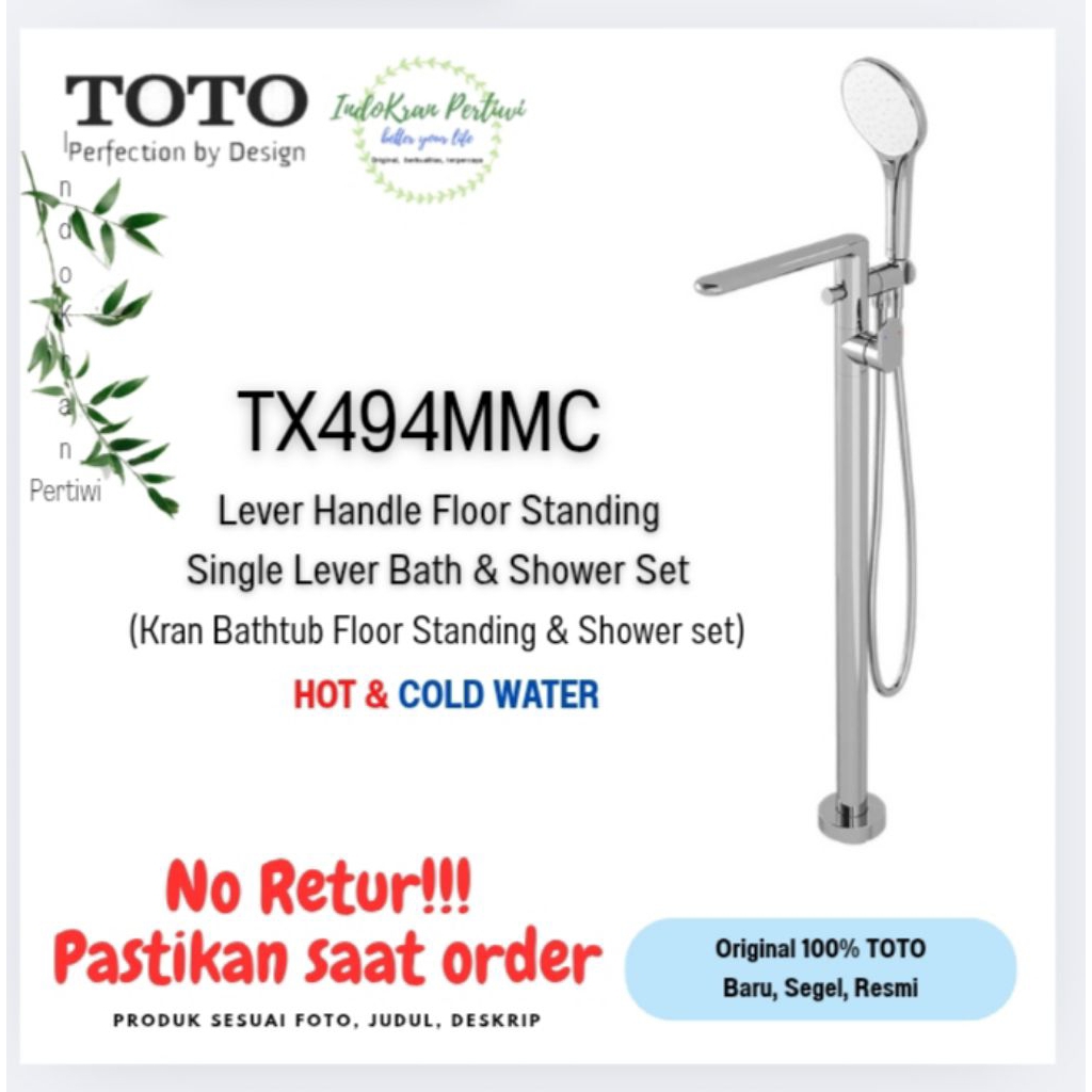 Kran Bathtub Floor Standing TOTO TX494MMC (Hot & Cold) /Kran Bathtub TOTO