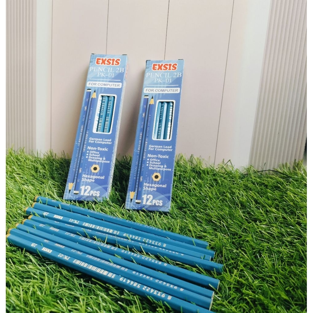 

Pensil 2B exsis PK-01 biru kayu / perpcs