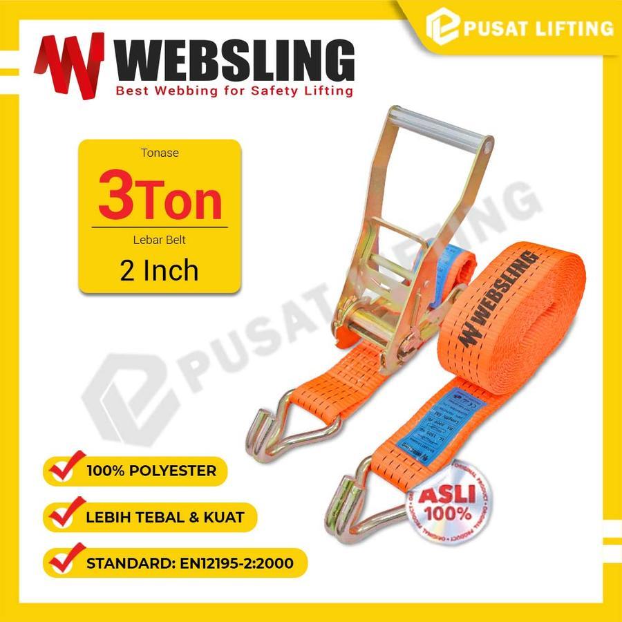 DARGEMAN56 - RATCHET TIE DOWN 2 INCH 3 TON TRACK BELT 5-15 METER WEBSLING