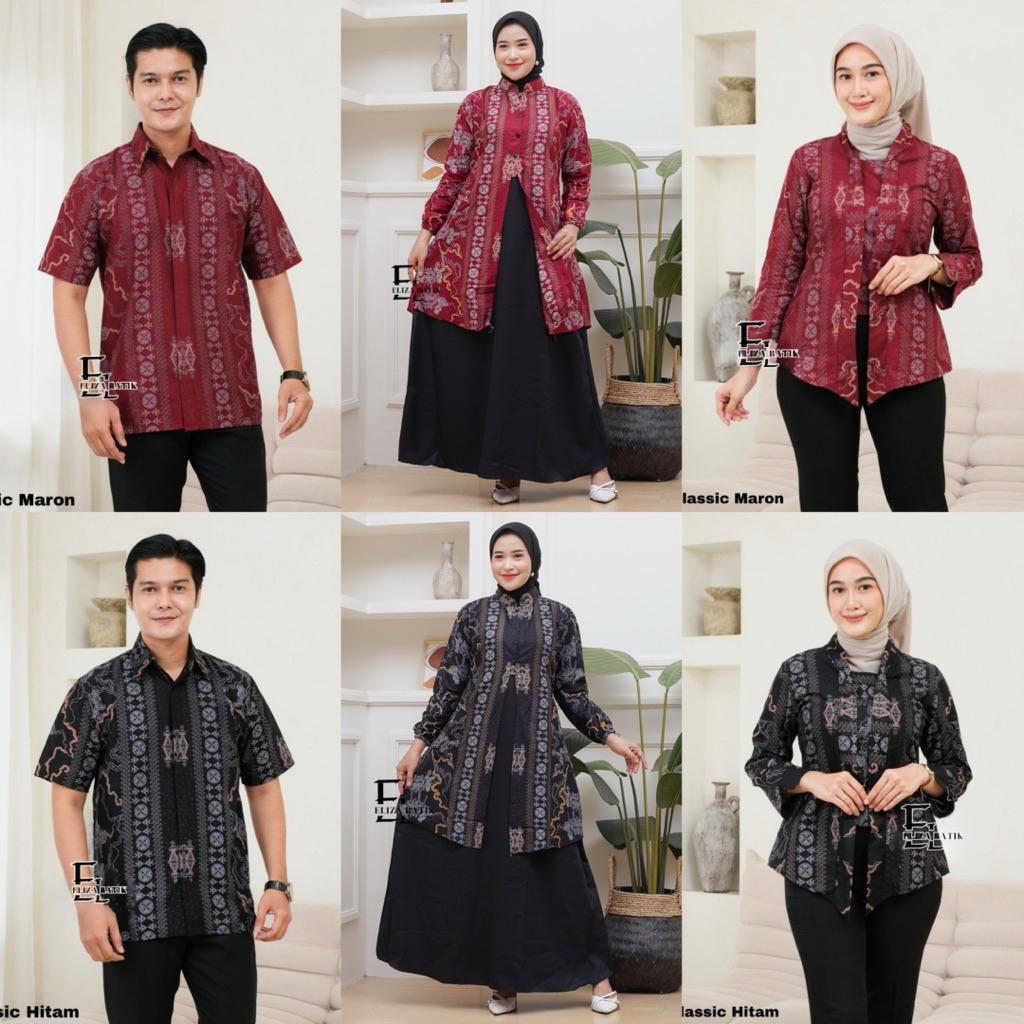 Gamis Batik Motif Akar Clasic, Gamis Batik Modern Premium Dress Muslim, Gamis Batik Couple Kombinasi