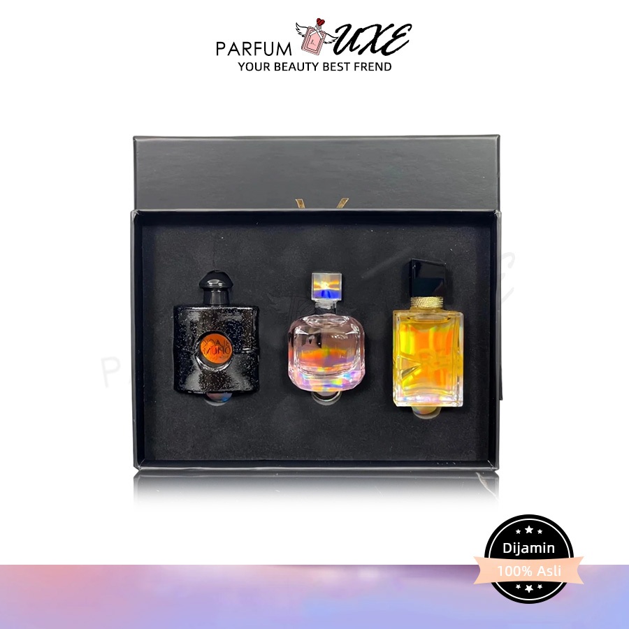 YSL Miniature Perfume Gift Set 7.5ml x 3 - Paket Hadiah Parfum Mini (Black Opium, Mon Paris, Libre) 