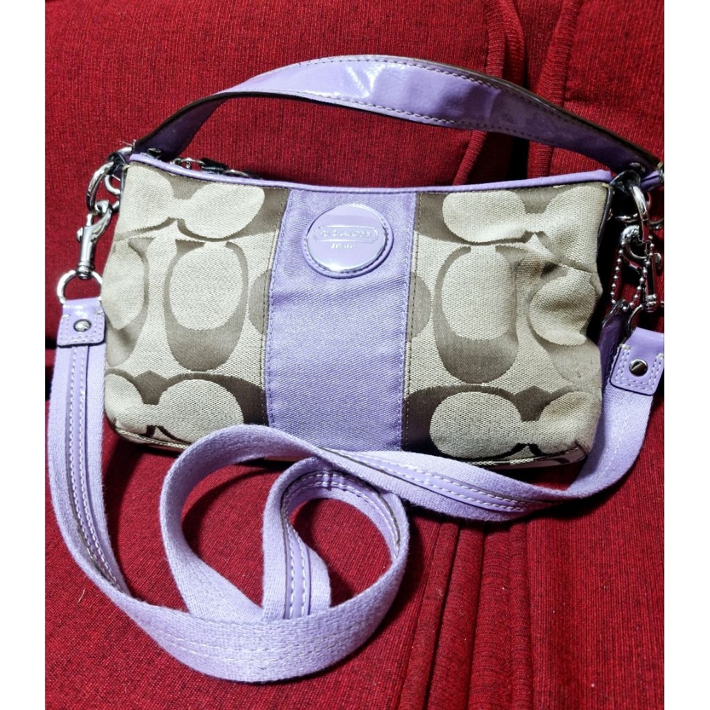 Tas Coach Signature kombinasi ungu
