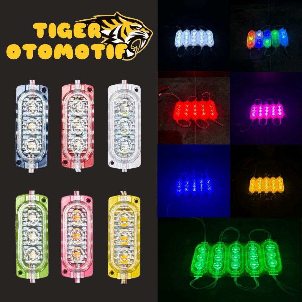 Lampu LED Module Ultrasonic 3 Mata 12 Volt dan 24 Volt Waterproof AC/DC Super Terang Lampu Kolong Va