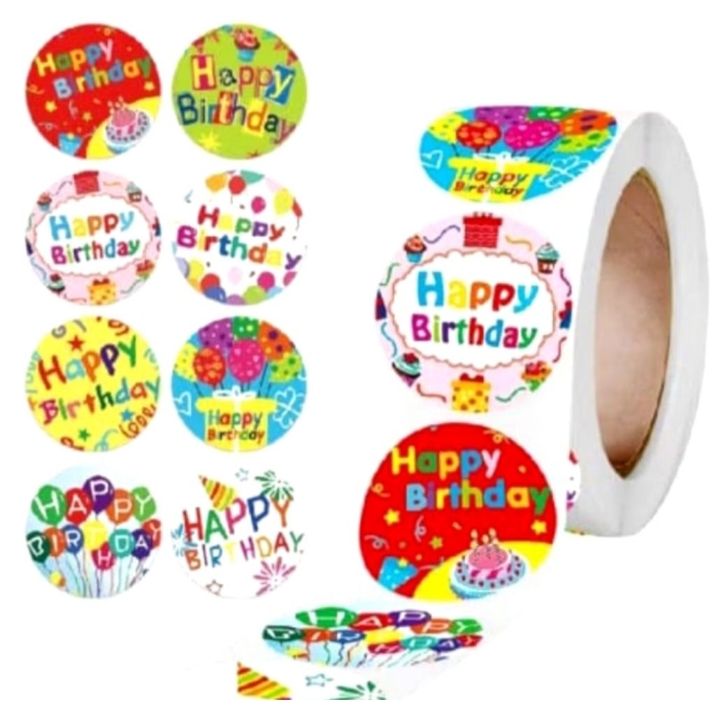 

1 Roll Sticker Happy Birthday /Sticker Ulang Tahun/ 500 Pcs