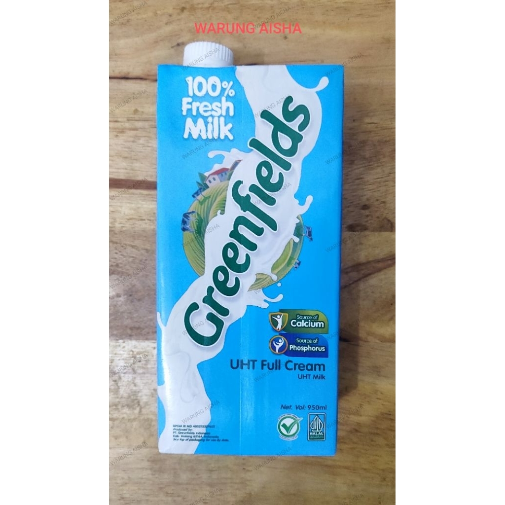 

Susu UHT Cair Greenfields Full Cream 950 Ml