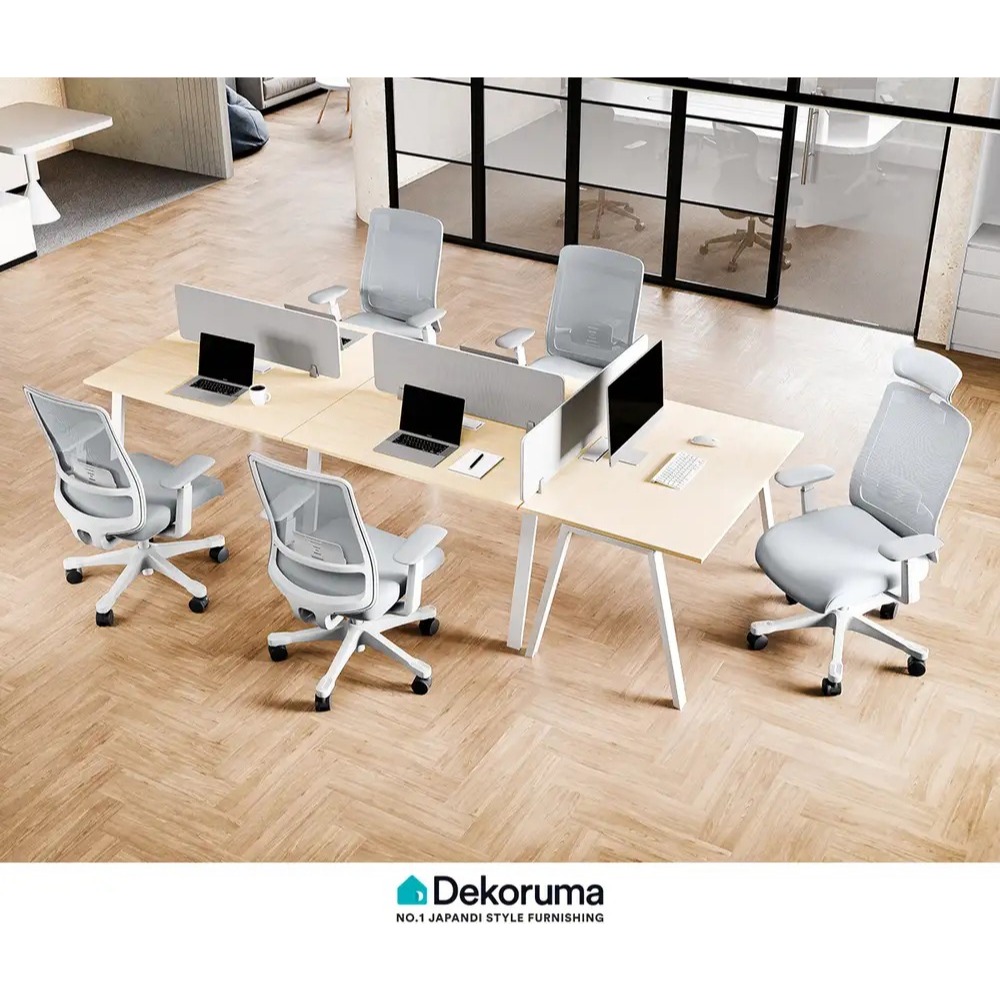 Dekoruma AION Meja Kerja Kantor Berhadapan / Meja Belajar Minimalis / Meja Komputer Multifungsi Part