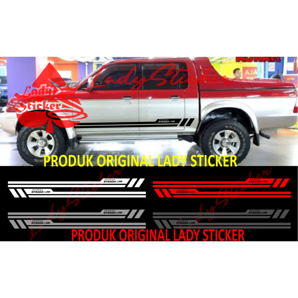Cutting sticker mobil strada l200 sticker stiker mobil mitsubishi strada l200