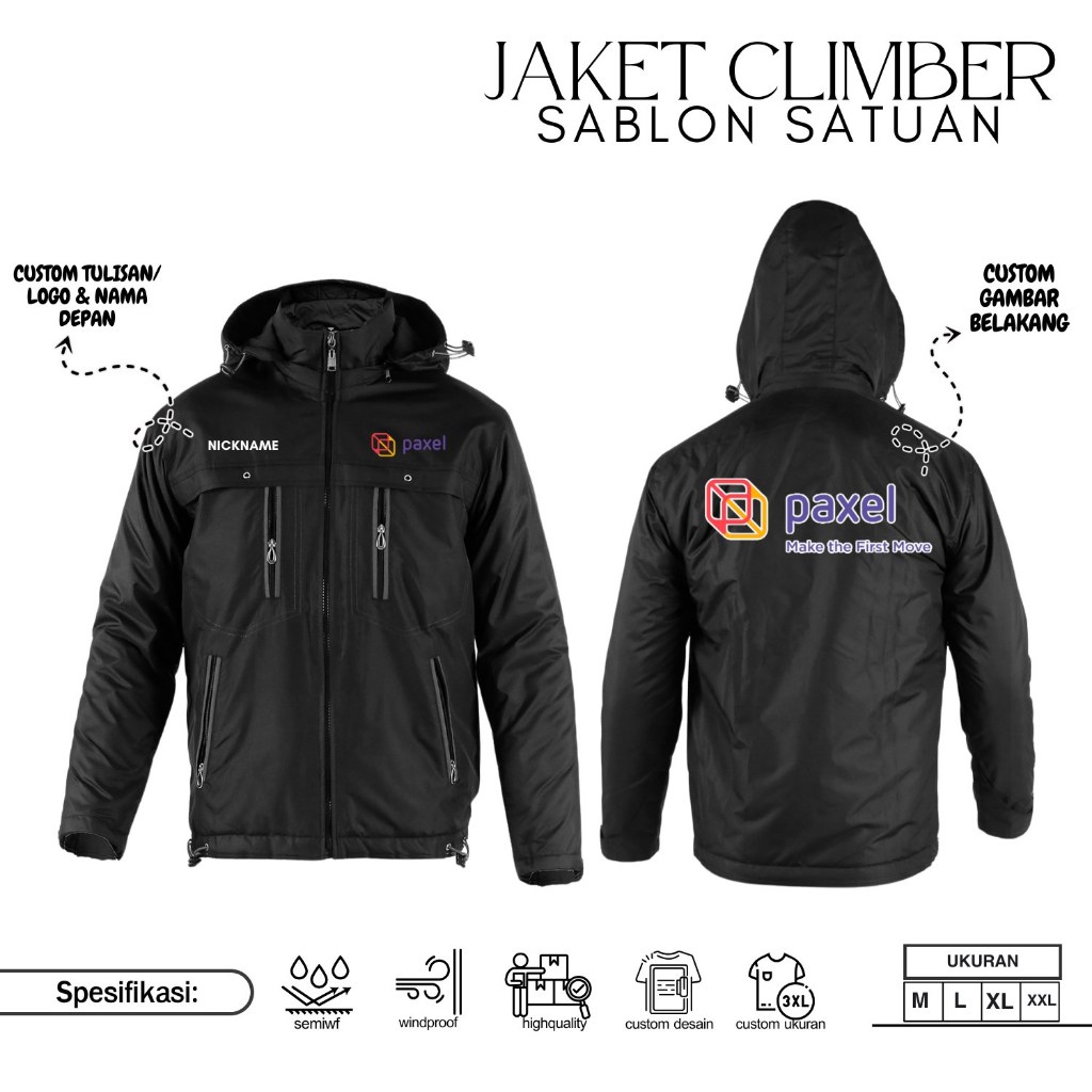 Jaket Custom Jasa Kirim Paxel Jaket kurir jaket kerja semiwf outdoor parasut