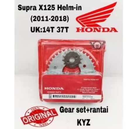 GEAR SET ORIGINAL KYZ+ RANTAI SUPRA 125 HELM IN 2011-2018 GIR SET KYZ