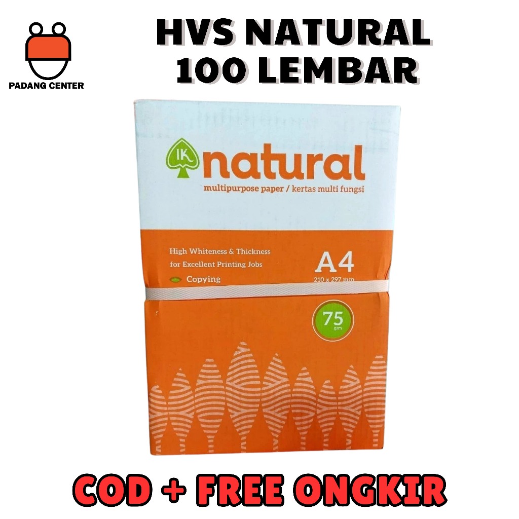 

Kertas HVS A4 Natural 75 GSM (100 LEMBAR), (50 LEMBAR), (20 LEMBAR), (10 LEMBAR)