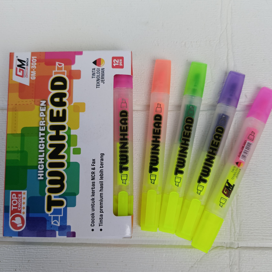 

Twinhead Highlighter Pen / Stabilo Bolak Balik Gadjah Mada GM-3001