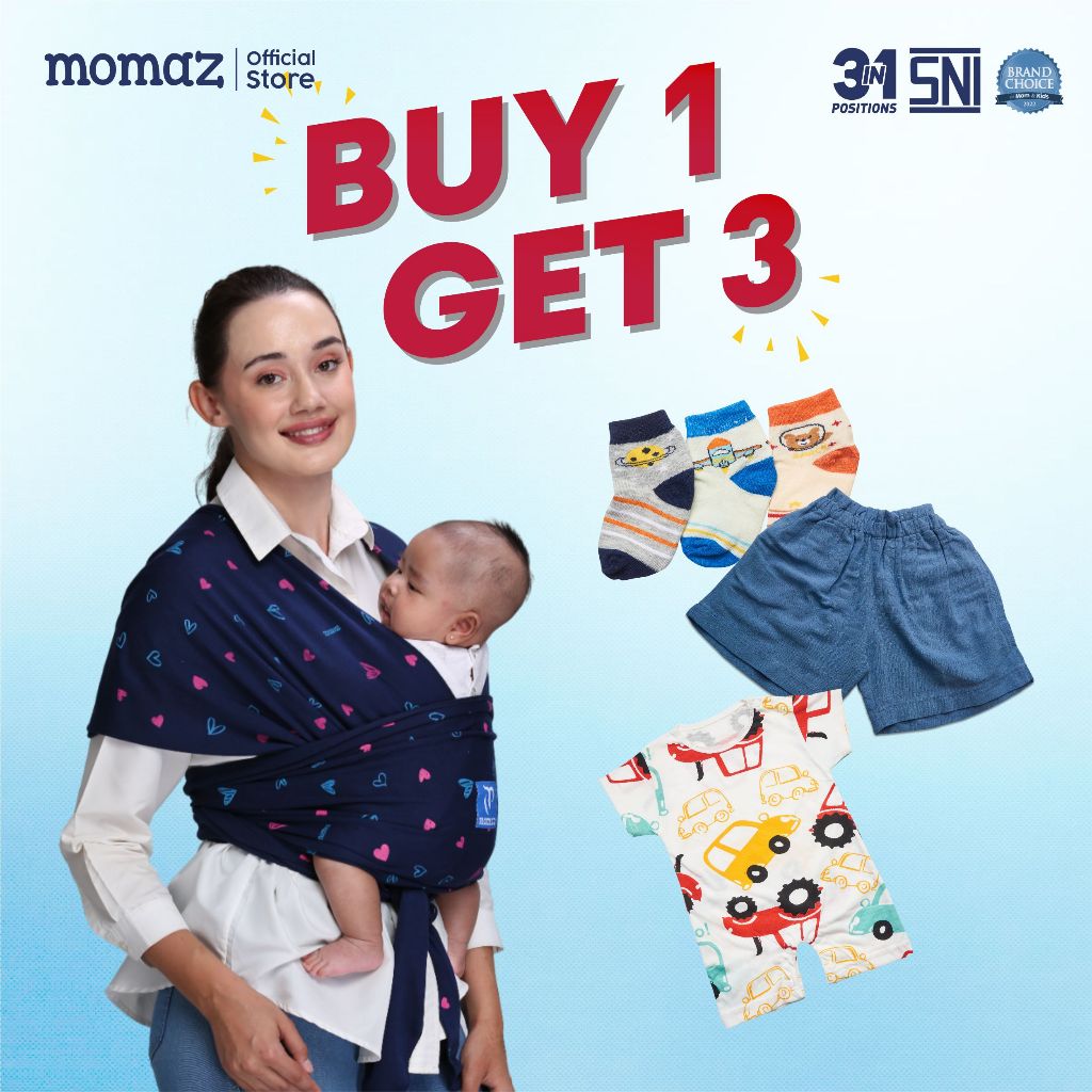 Momaz Gendongan Bayi Newborn - Gendongan Mshape Bayi - Perlengkapan Bayi Baru Lahir - Kado Bayi