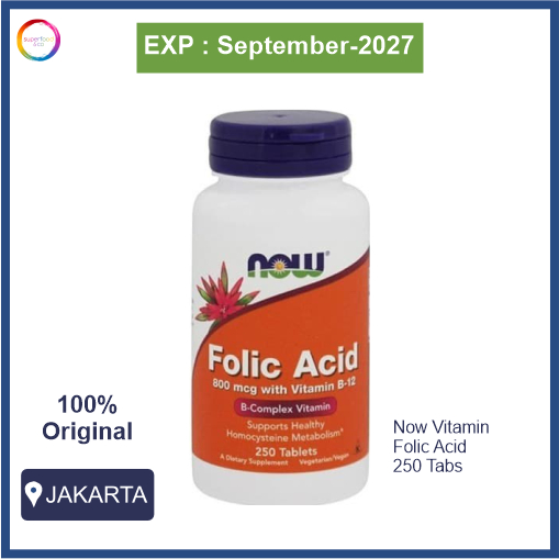 NOW FOLIC ACID 800MCG 250 TABS