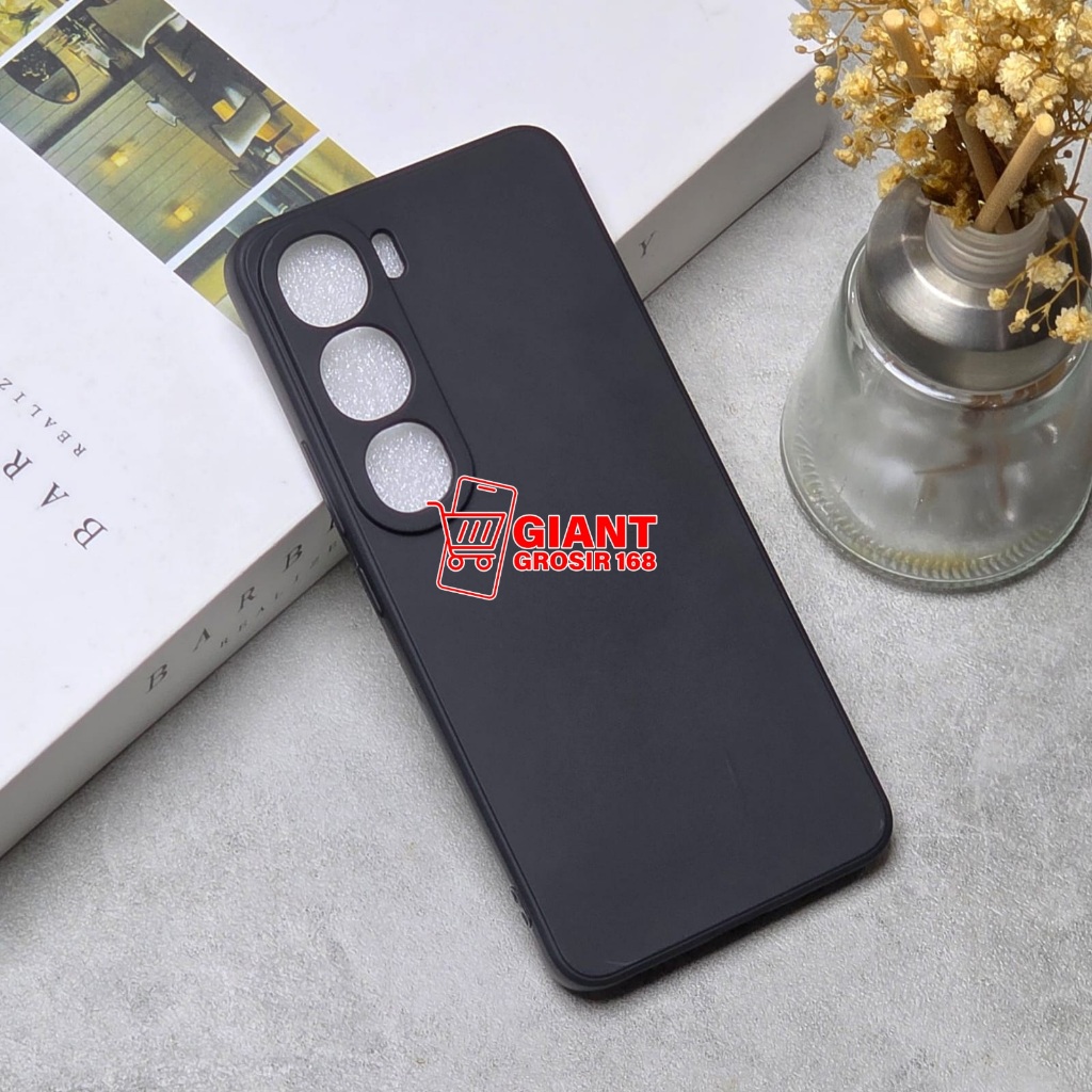 Vivo V40 Lite Vivo V5 Vivo V7 Vivo V7 Plus Vivo V9 Macaron Square Black Softcase Candy Macaron / Cas