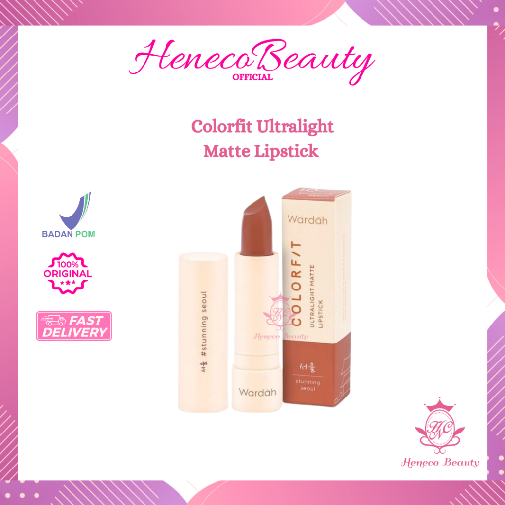 WARDAH Colorfit Ultralight Matte Lipstic 3.6gr / Lipstik Creammy /HenecoBeauty