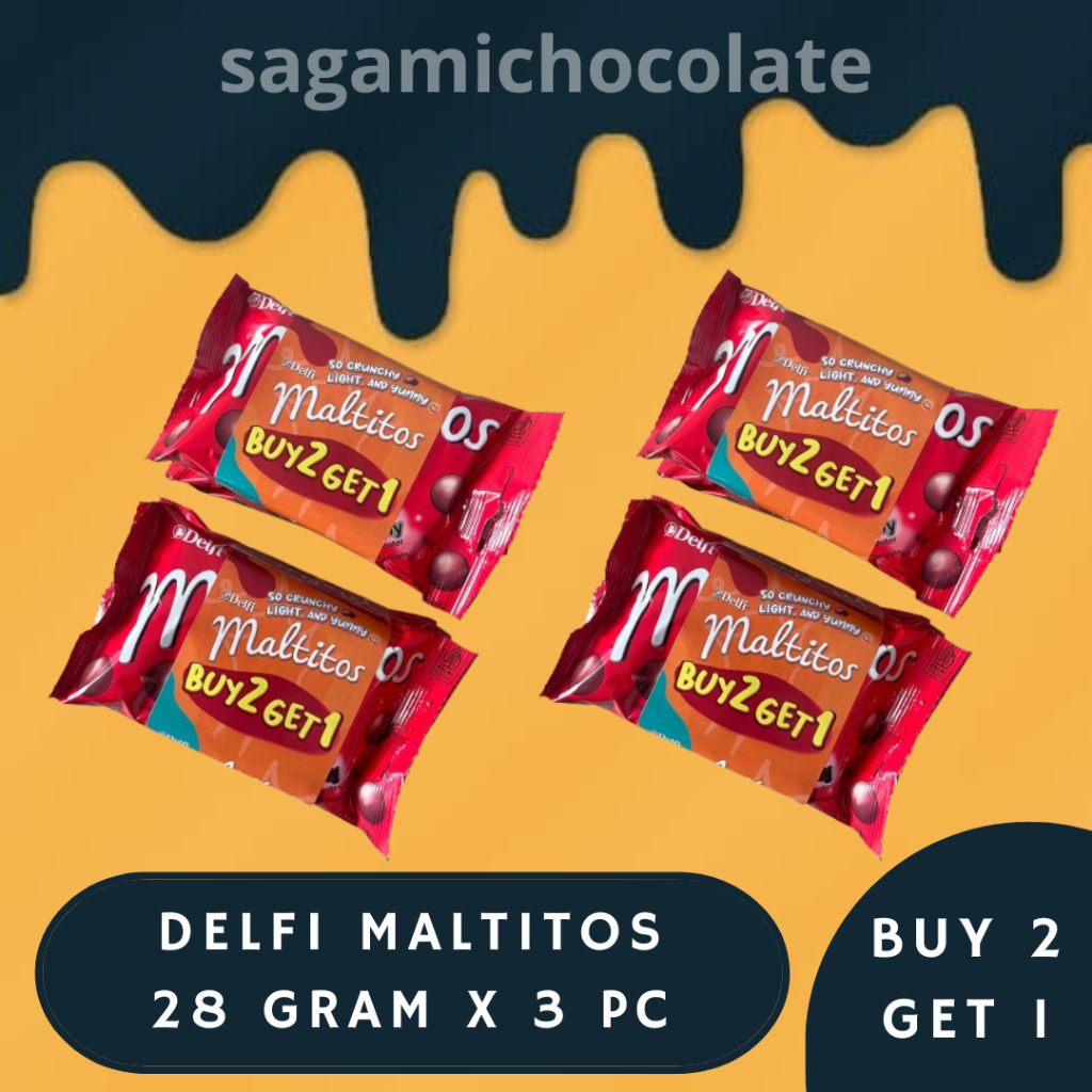 

MALTITOS MALT CRUNCH 28 GRAM BUY 2 GET 1 (1 BUNDLE) COKLAT DELFI