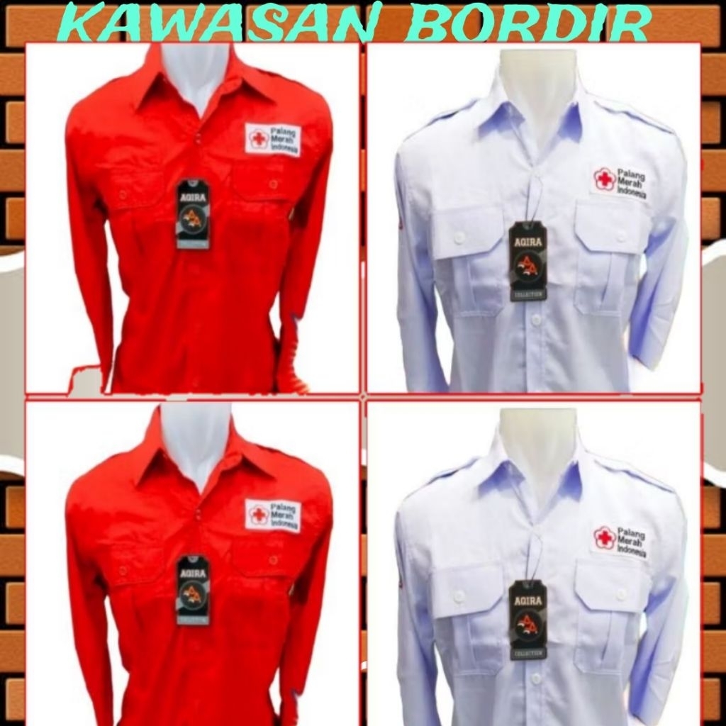 Terbaru kemeja PMI palang merah Indonesia seragam PMI baju PMI pdh PMI seragam palang merah Indonesi