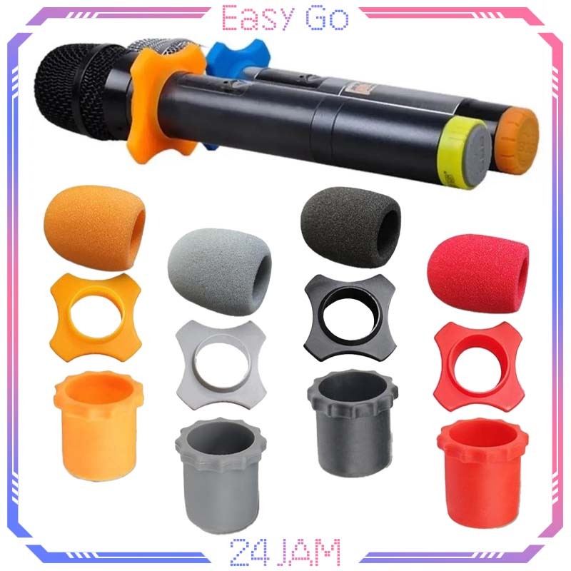 Ring Mic Busa Mic Wireless Set Pelindung Microphone Mic Ring Anti Slip Mic Holder Mikrofon Wireless