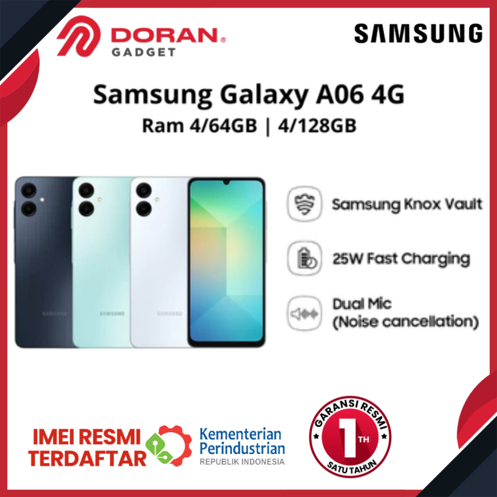 Samsung Galaxy A06 4G 4/64GB 4/128GB 50MP Main Camera Helio G85 5000 mAh - Garansi Resmi Sein