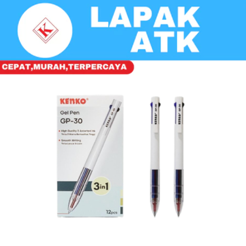

Pulpen Gel 3 warna (3 in 1) Kenko GP-30 (1Pcs)+