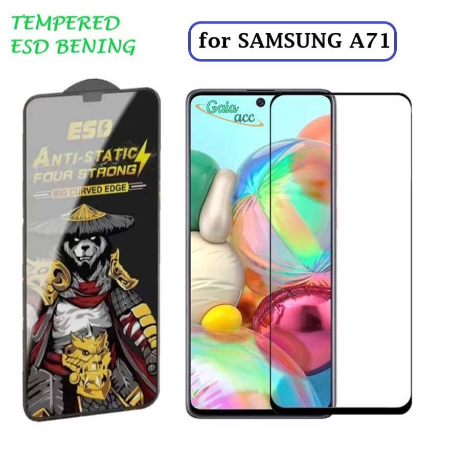 SAMSUNG A71 TEMPERED GLASS PREMIUM -TG ANTI STATIC ESD Tempered Glass ESD Full Cover Anti Static