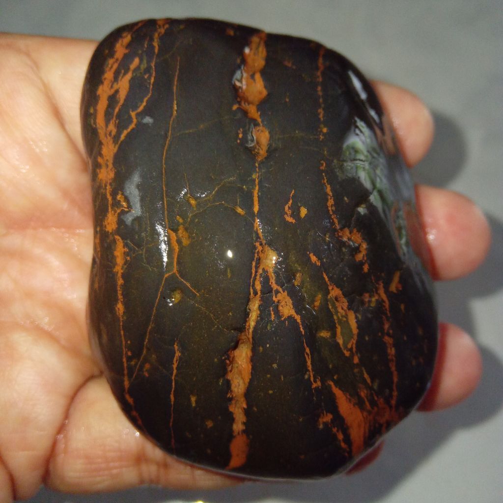 Original Batu Badar Besi Urat Merah Antik Nempel Magnet