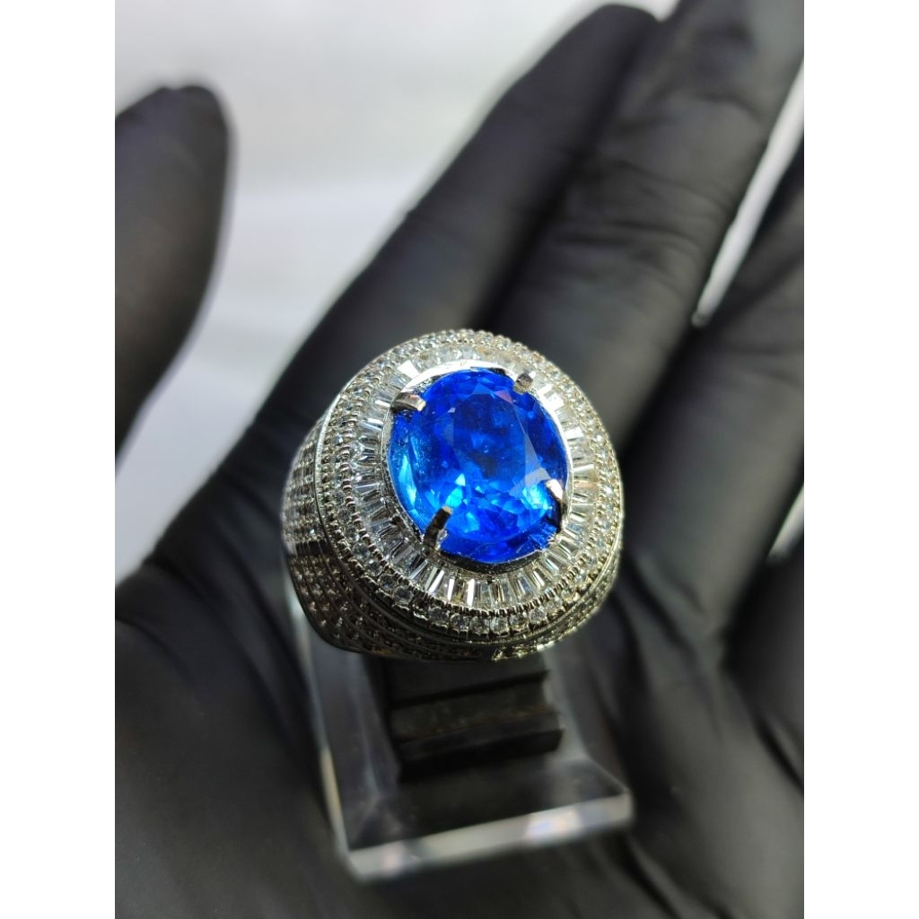 Cincin Pria Blue Safir