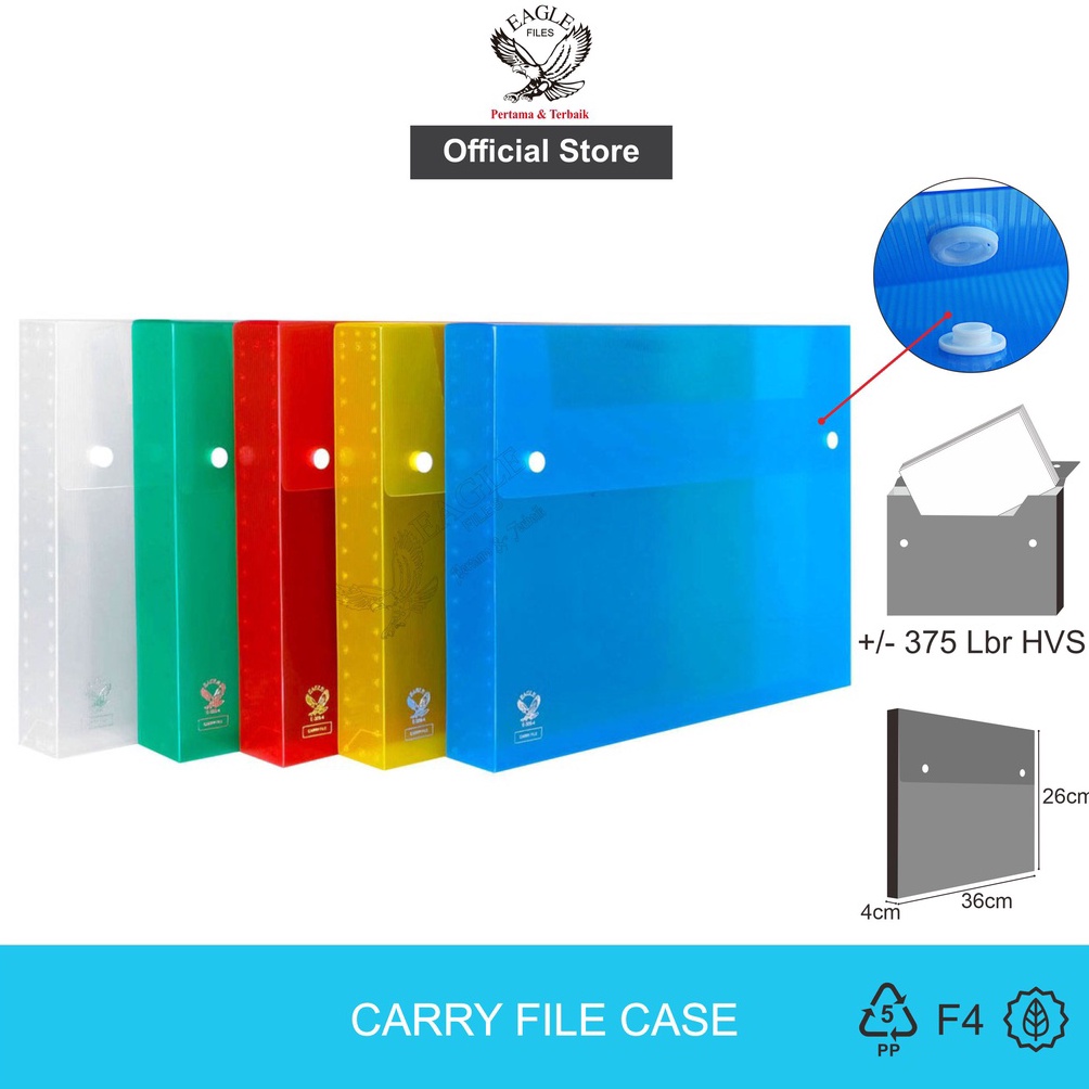 

KODE T65C Carry File Box Transparan EAGLE Files F4 Folio Tebal 4 Cm Tas Dokumen Map Giro Dokumen 2 Kancing Document Bag