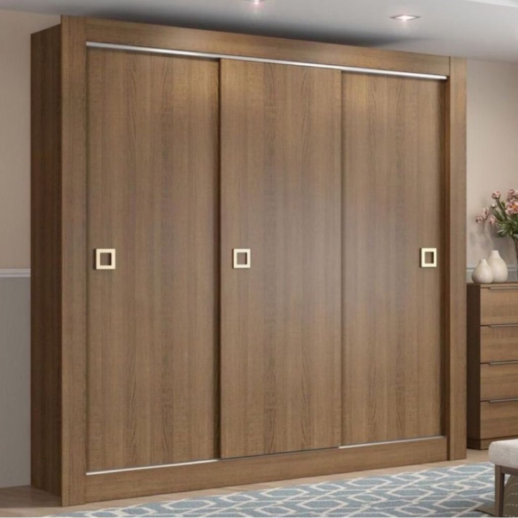 RAY Lemari pakaian minimalis 3 pintu kayu Jati - Lemari Baju Modern Besar