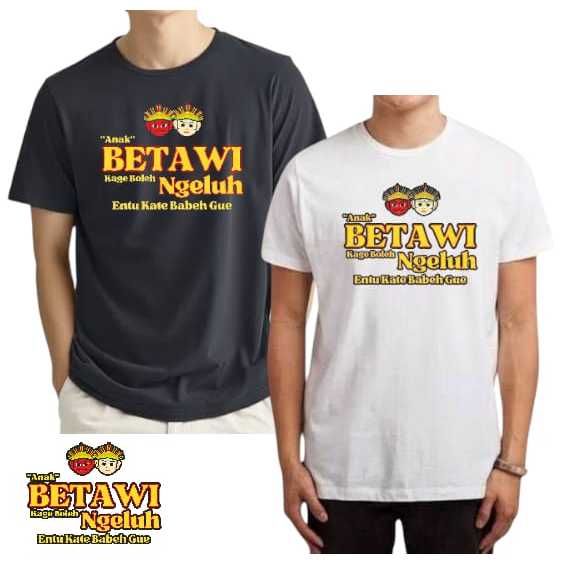 Baju Betawi/Kaos Betawi/Kaos Kata Betawi/Kaos Gambar Betawi/Kaos Betawi Kaga Boleh Ngeluh