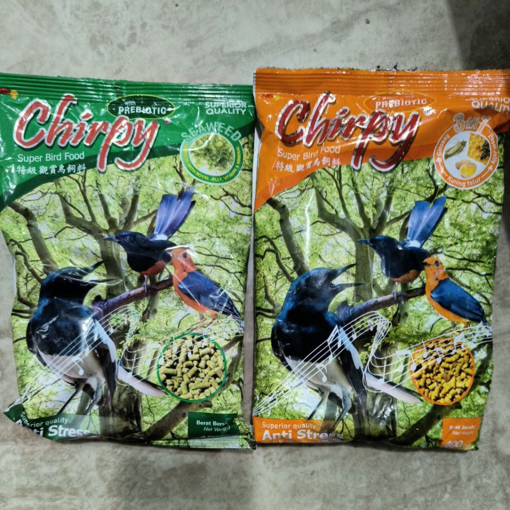 CHIRPY 400G VOER PUR PELET PELLET BESAR TOPSONG IJO HIJAU RUMPUT LAUT SEAWEED SEA WEED RIYAL JELLY K