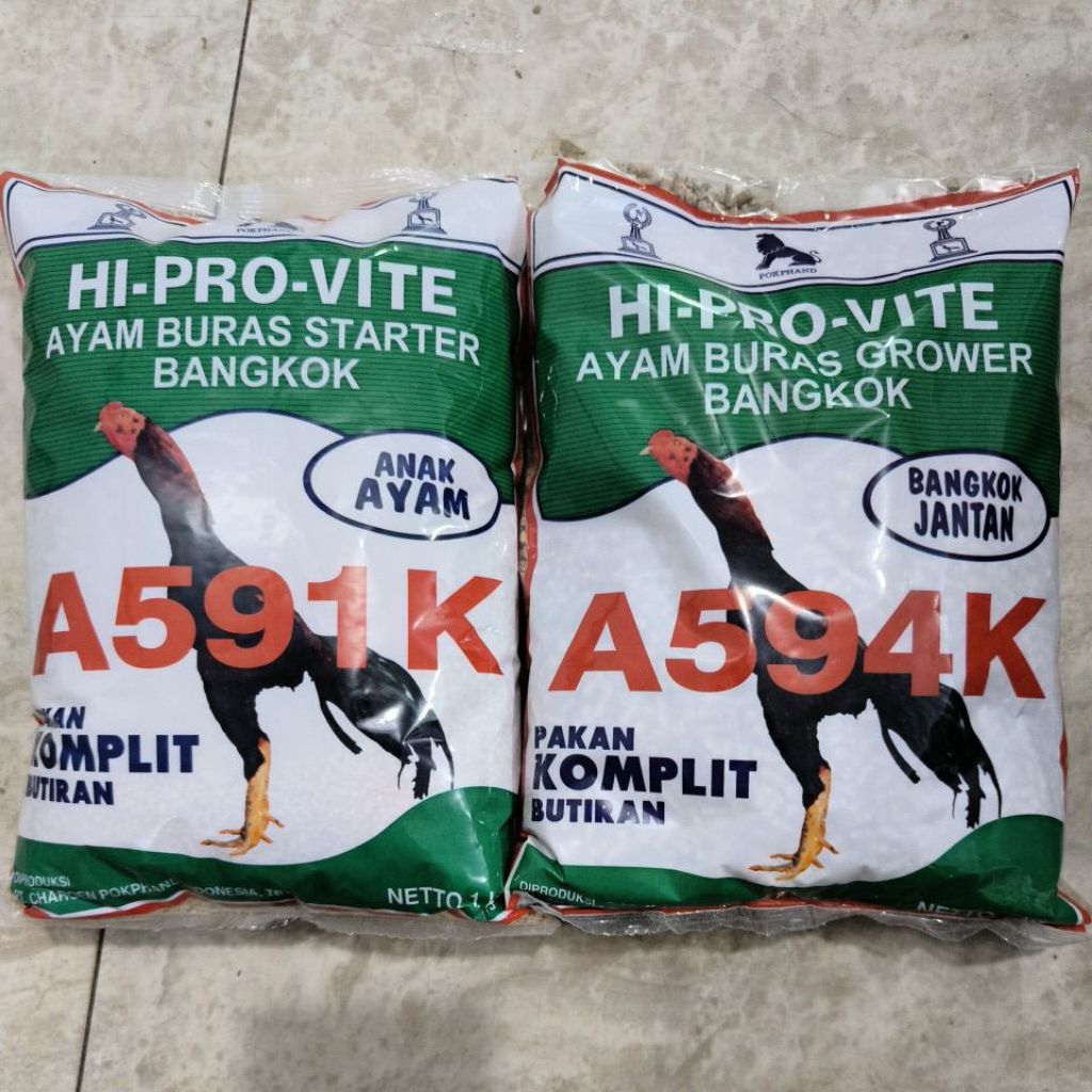 A591K A594K HI PRO VIT VITE 1KG PAKAN MAKANAN AYAM BANGKOK JANTAN ANAK ANAKAN KOMPLIT BUTIRAN 1KG 10